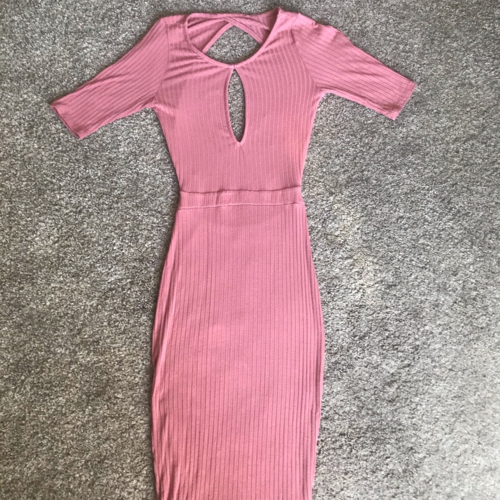 Blush pink bodycon dress